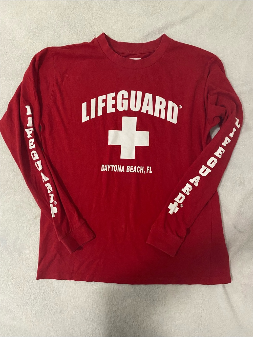 & Other Stories Red Lifeguard Graphic Long Sleeve Tee
